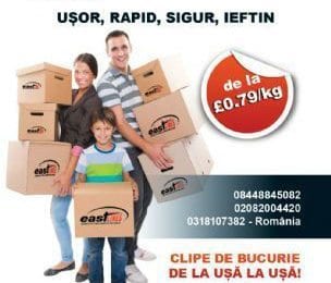 Eastlines coletarie Marea Britanie Romania si retur