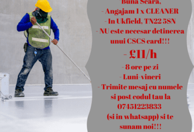 Angajam CLEANER in Ukfield East Sussex